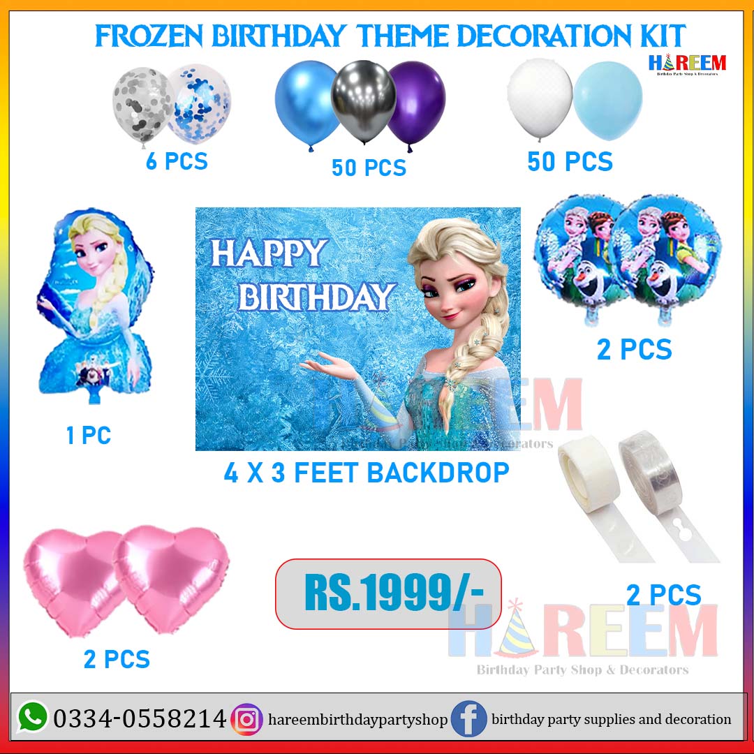 Frozen Theme Birthday & Party Decorations Full Set of Balloons & Items