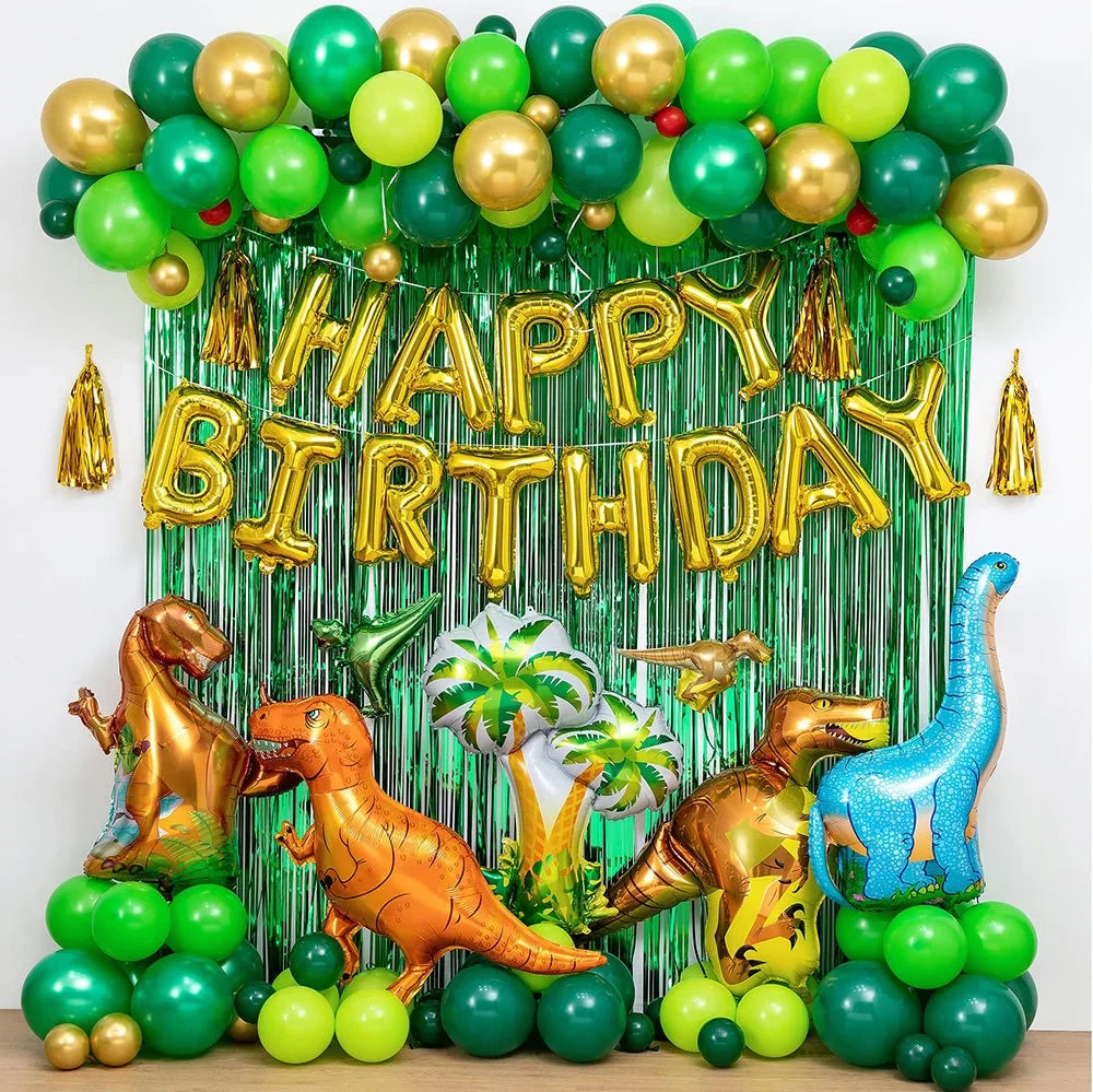 Happy Birthday Balloons Dinosaur Themed Party Decoration Birthday Party Supplies Baby Shower Kids Birthday Decoration
