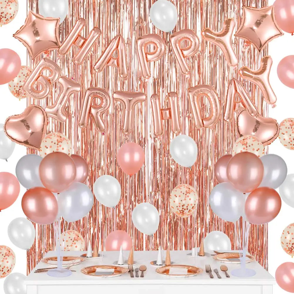 Hot Selling Balloon Party Decoration Kit Blue Latex Confetti Balloons Foil Fringe Curtains Blue Balloon Set
