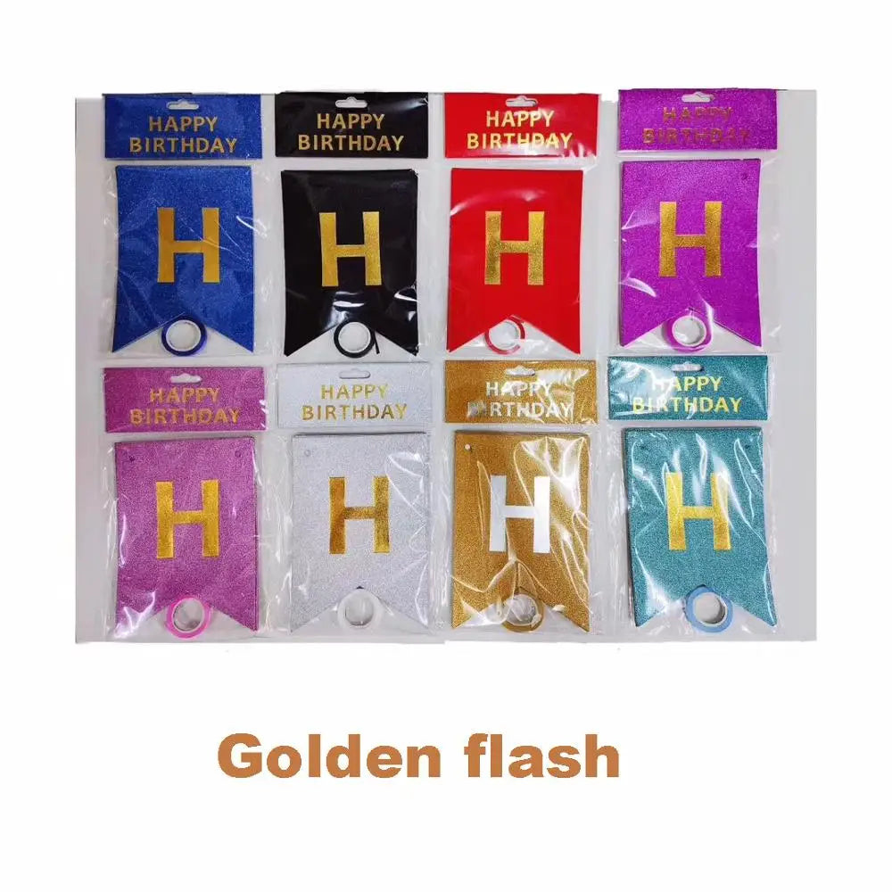 Glitter Banner Happy Birthday Banner Party Decorations Supplies