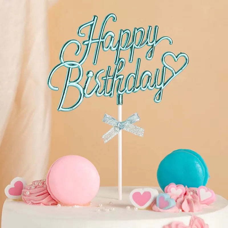 Best Selling Large Size Happy Birthday Cake Decoration Plastic 3D Birthday Card Insert for Cake Topper