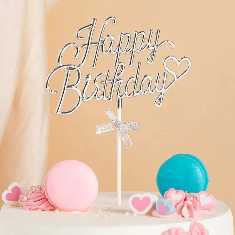 Best Selling Large Size Happy Birthday Cake Decoration Plastic 3D Birthday Card Insert for Cake Topper