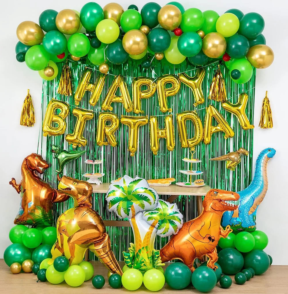Happy Birthday Balloons Dinosaur Themed Party Decoration Birthday Party Supplies Baby Shower Kids Birthday Decoration