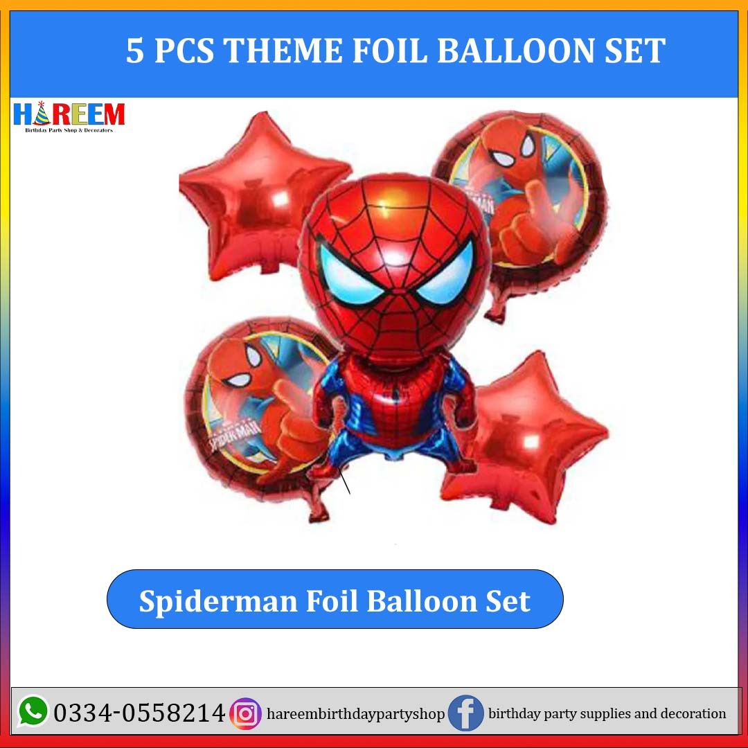 Spiderman Theme Foil Balloon Set