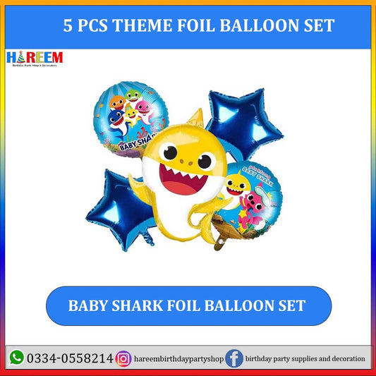 Baby Shark Foil Balloon Set for