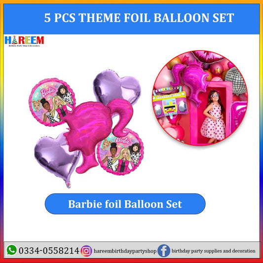 Barbie Foil Balloon Set for Birthday and Party