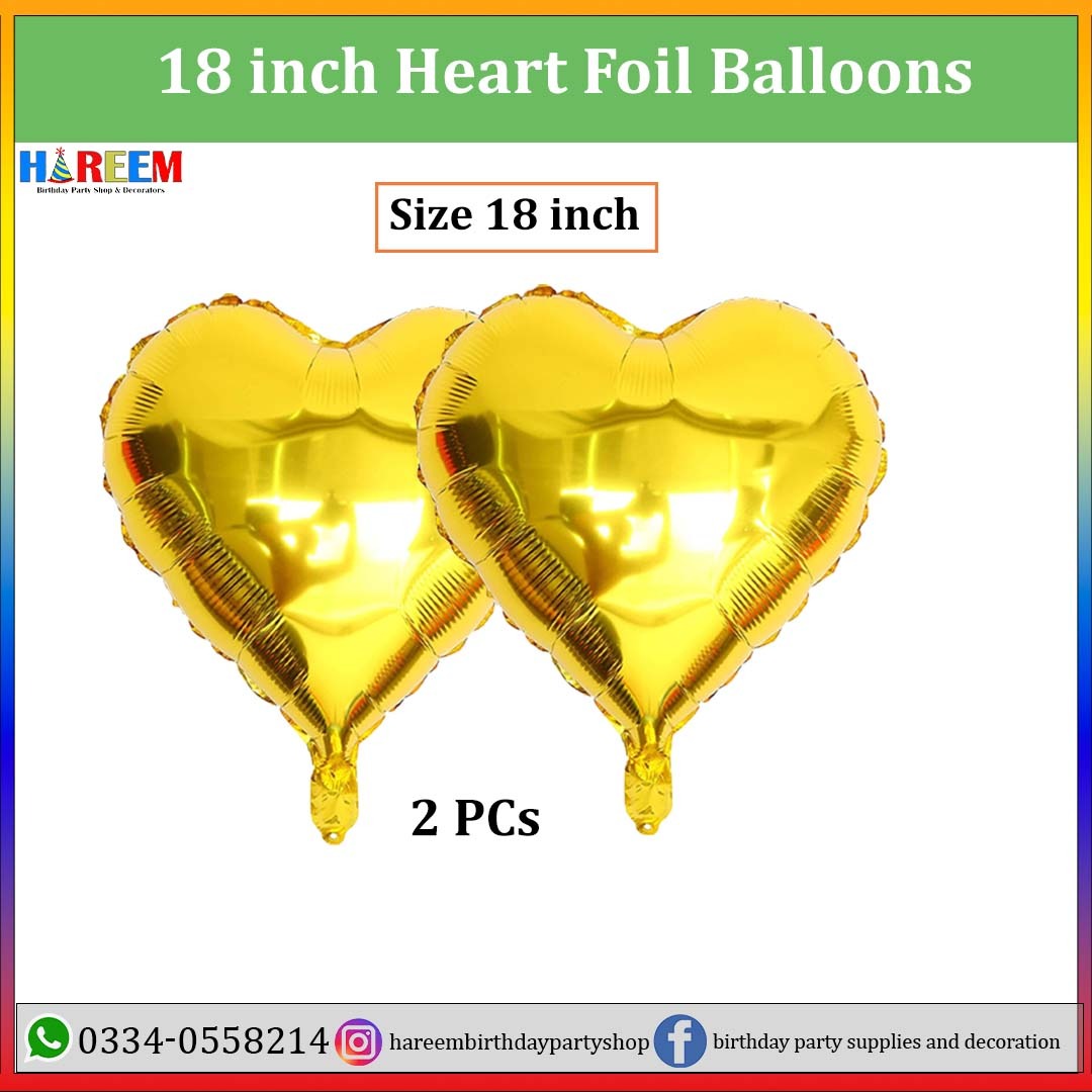 Heart Shape Metallic Foil Balloon for party decoration | 18 inches heart shape foil balloons