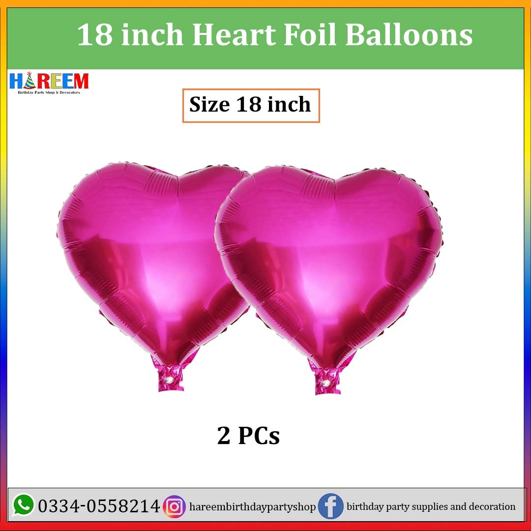Heart Shape Metallic Foil Balloon for party decoration | 18 inches heart shape foil balloons