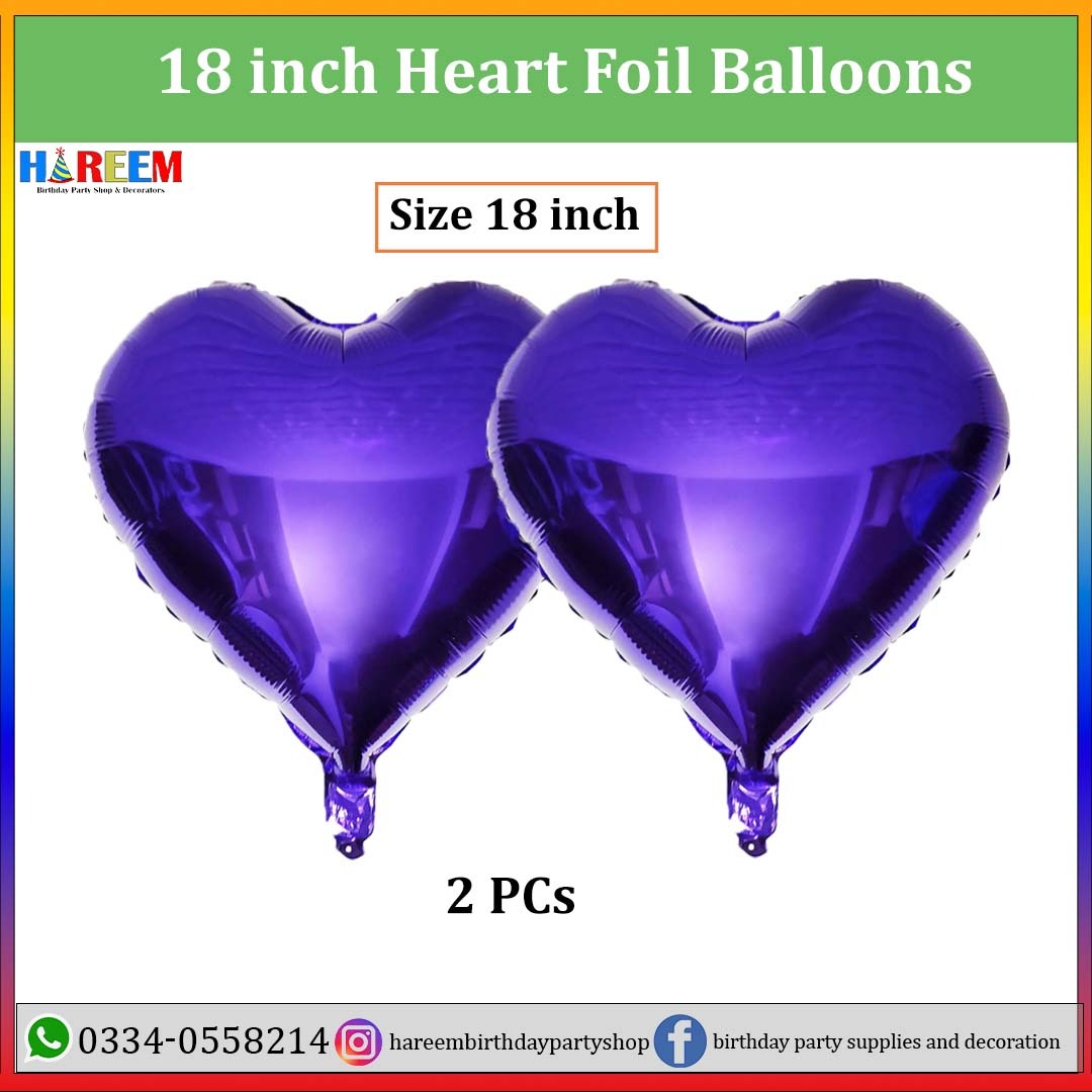 Heart Shape Metallic Foil Balloon for party decoration | 18 inches heart shape foil balloons