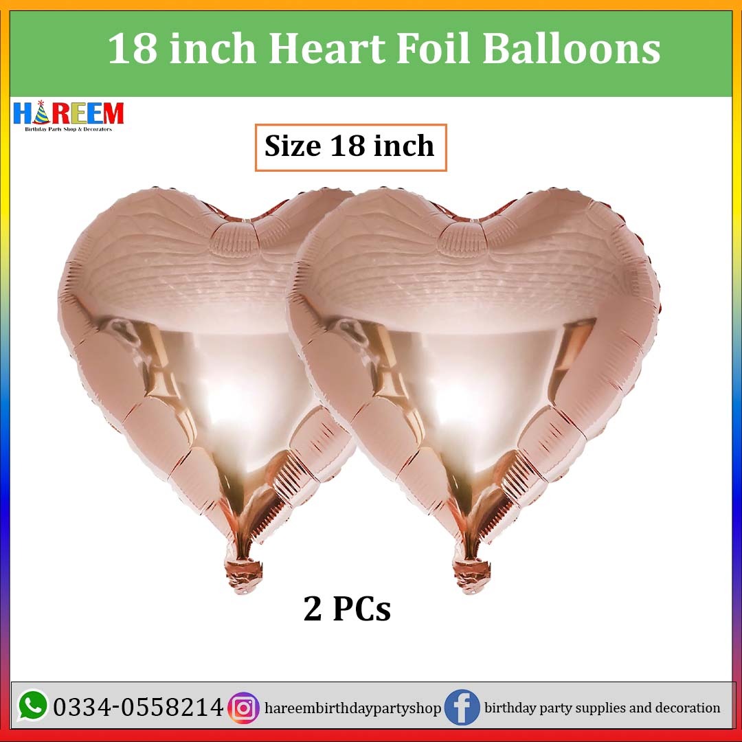 Heart Shape Metallic Foil Balloon for party decoration | 18 inches heart shape foil balloons