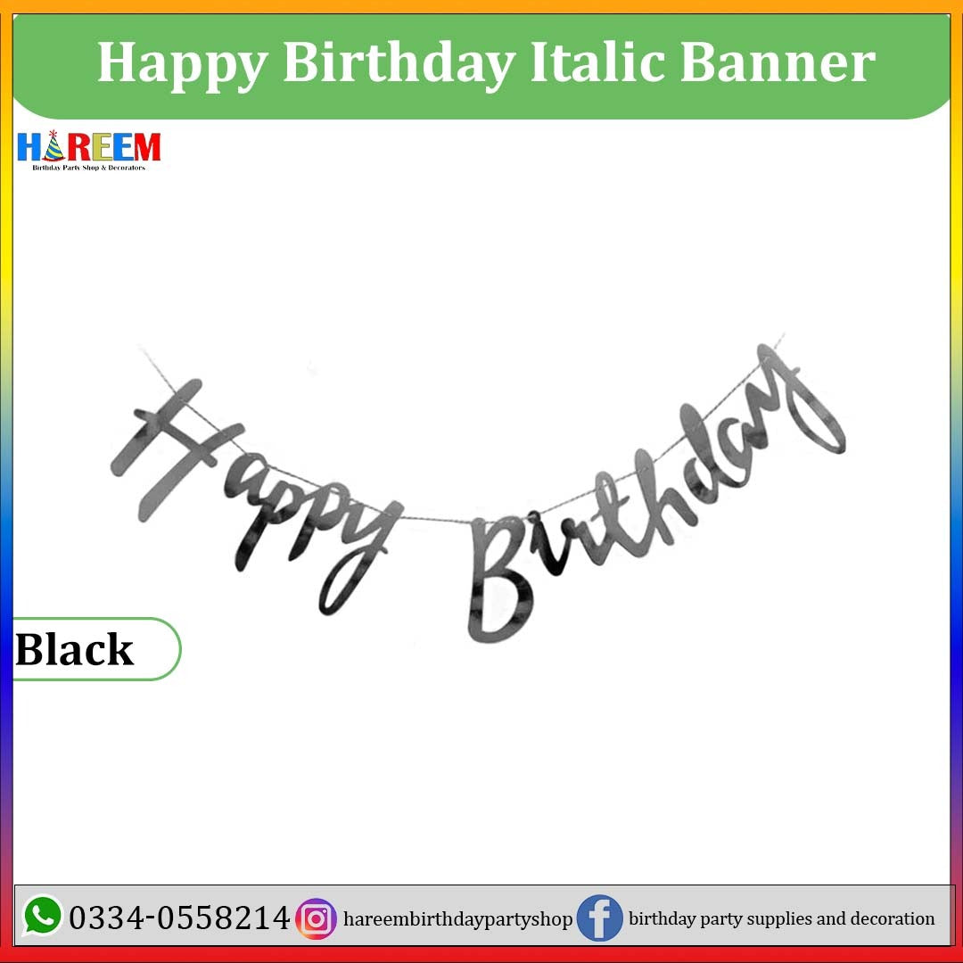 Happy Birthday Italic Banner