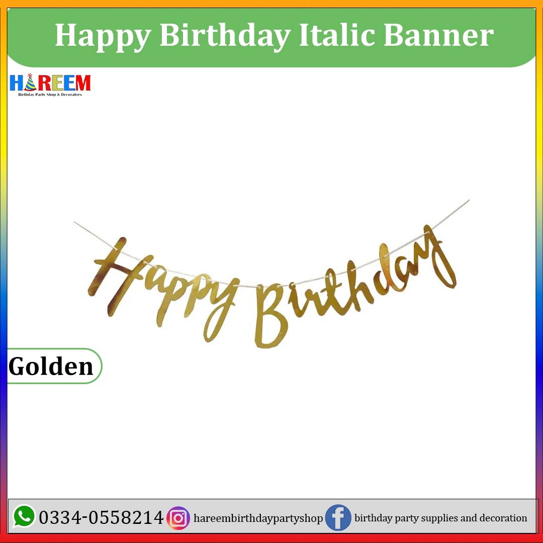 Happy Birthday Italic Banner