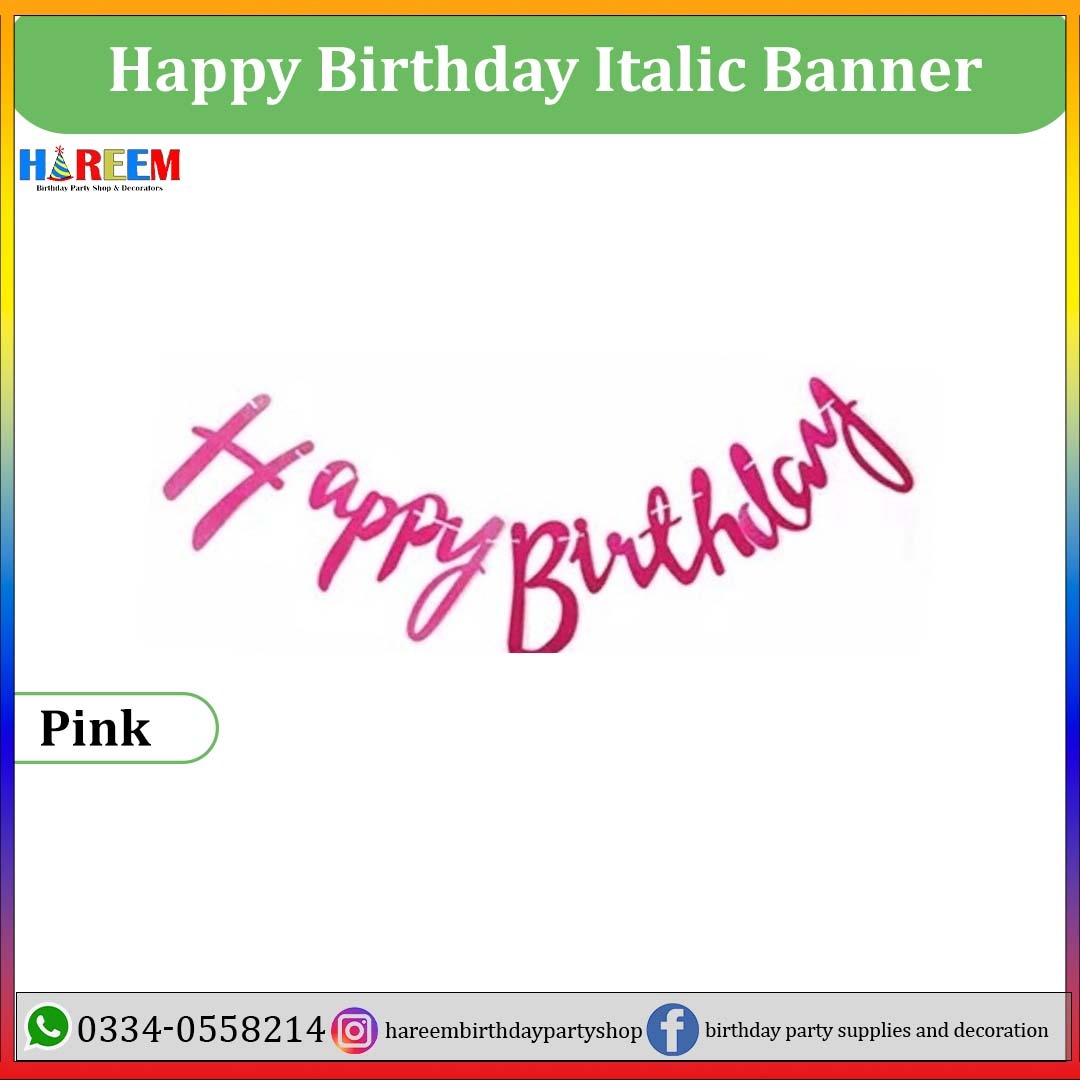 Happy Birthday Italic Banner