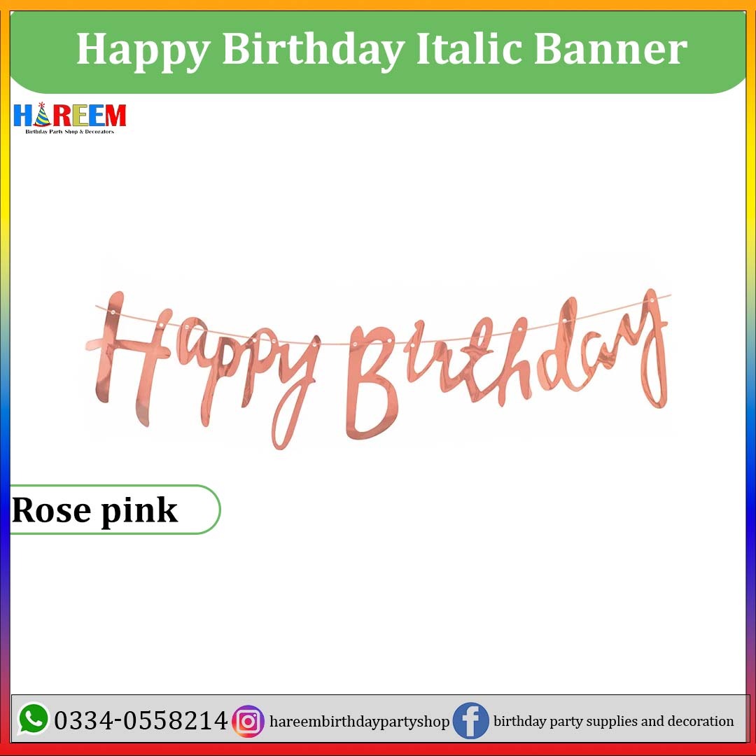 Happy Birthday Italic Banner