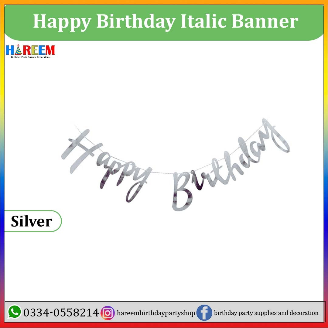 Happy Birthday Italic Banner