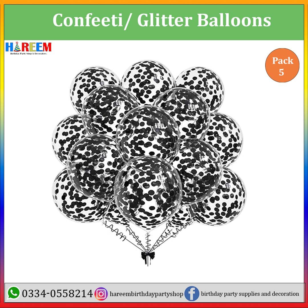 Confetti , Glittered Balloon for Party & Birthday