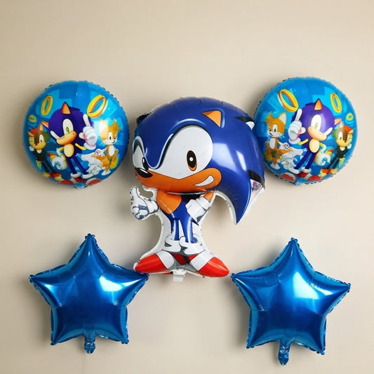 Sonic Theme Foil Balloon Set 5 PCs