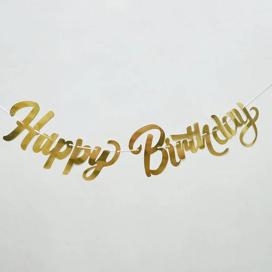 Happy First Birthday Flag Scene Layout Happybirthday One-piece Letter Hot Gold Latte Banner