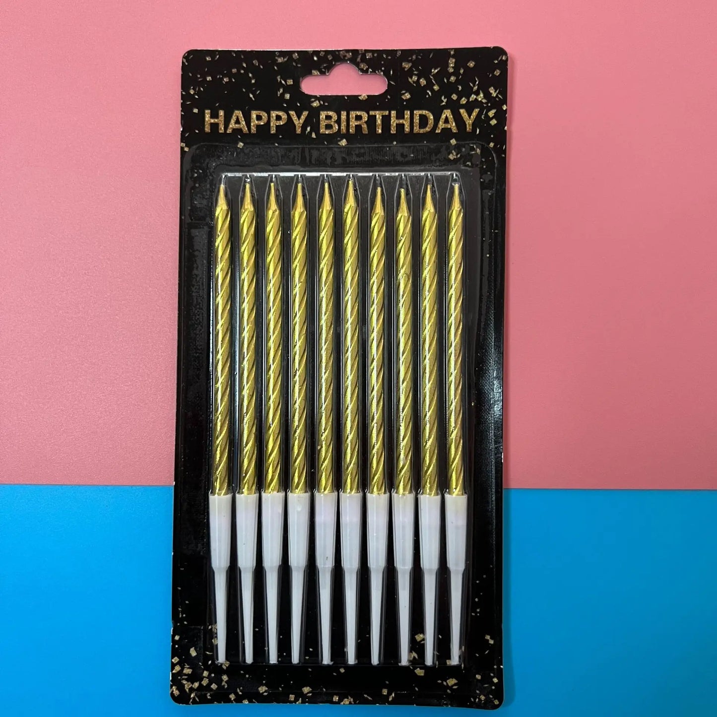 Wholesale Gold Plated Birthday Cake Candle Threaded Rod Decorative Suction Card Stick Pattern Celebratory Online Party Baking