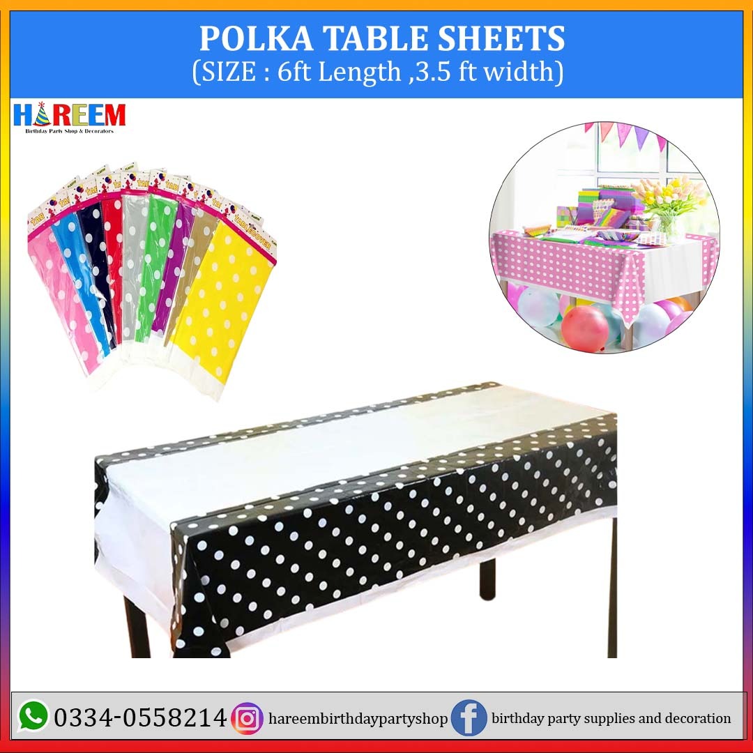 Happy Birthday Polka table cover Sheets