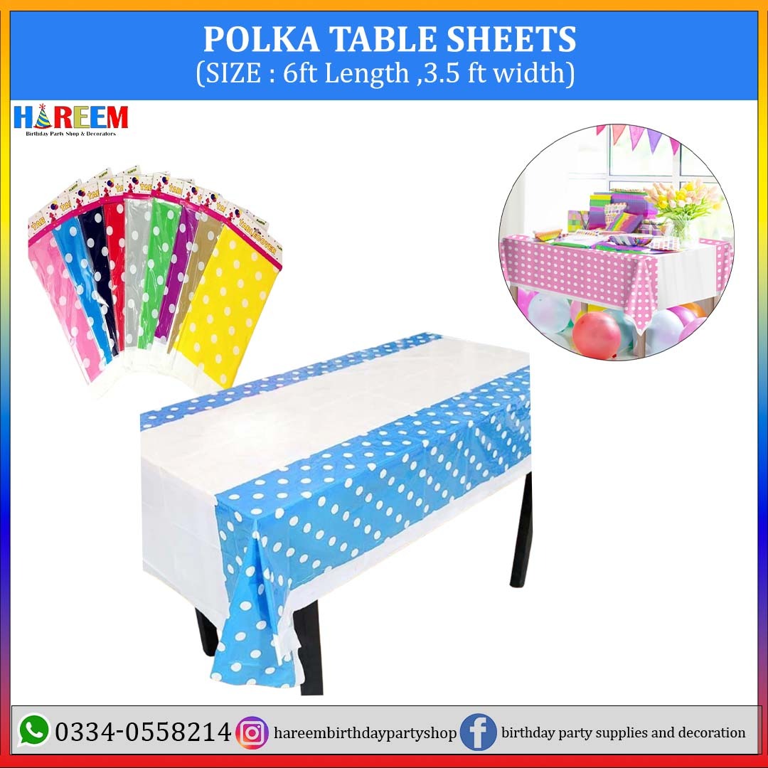 Happy Birthday Polka table cover Sheets