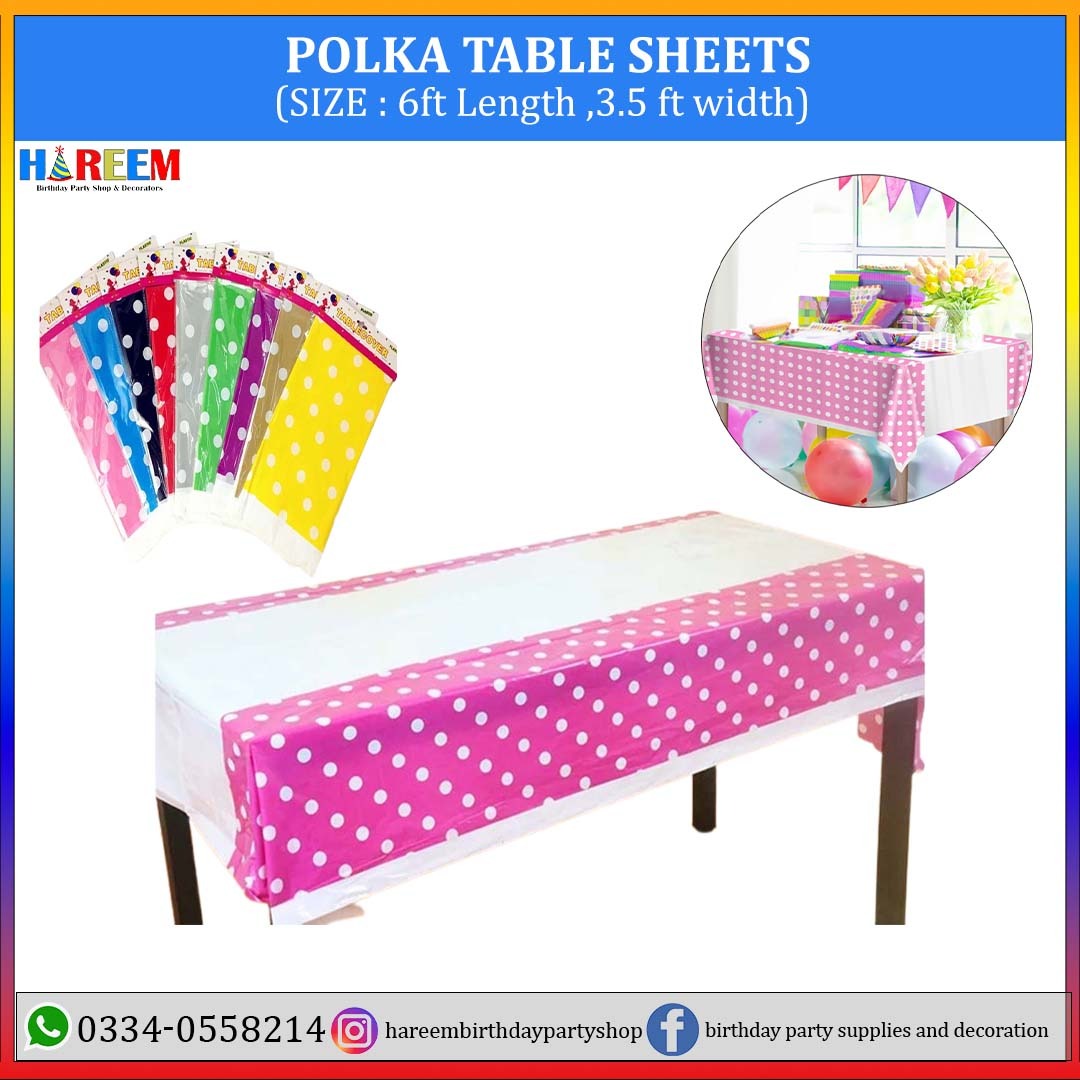 Happy Birthday Polka table cover Sheets