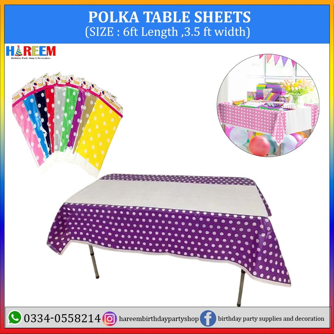 Happy Birthday Polka table cover Sheets