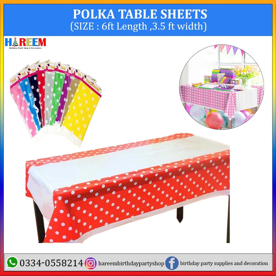 Happy Birthday Polka table cover Sheets