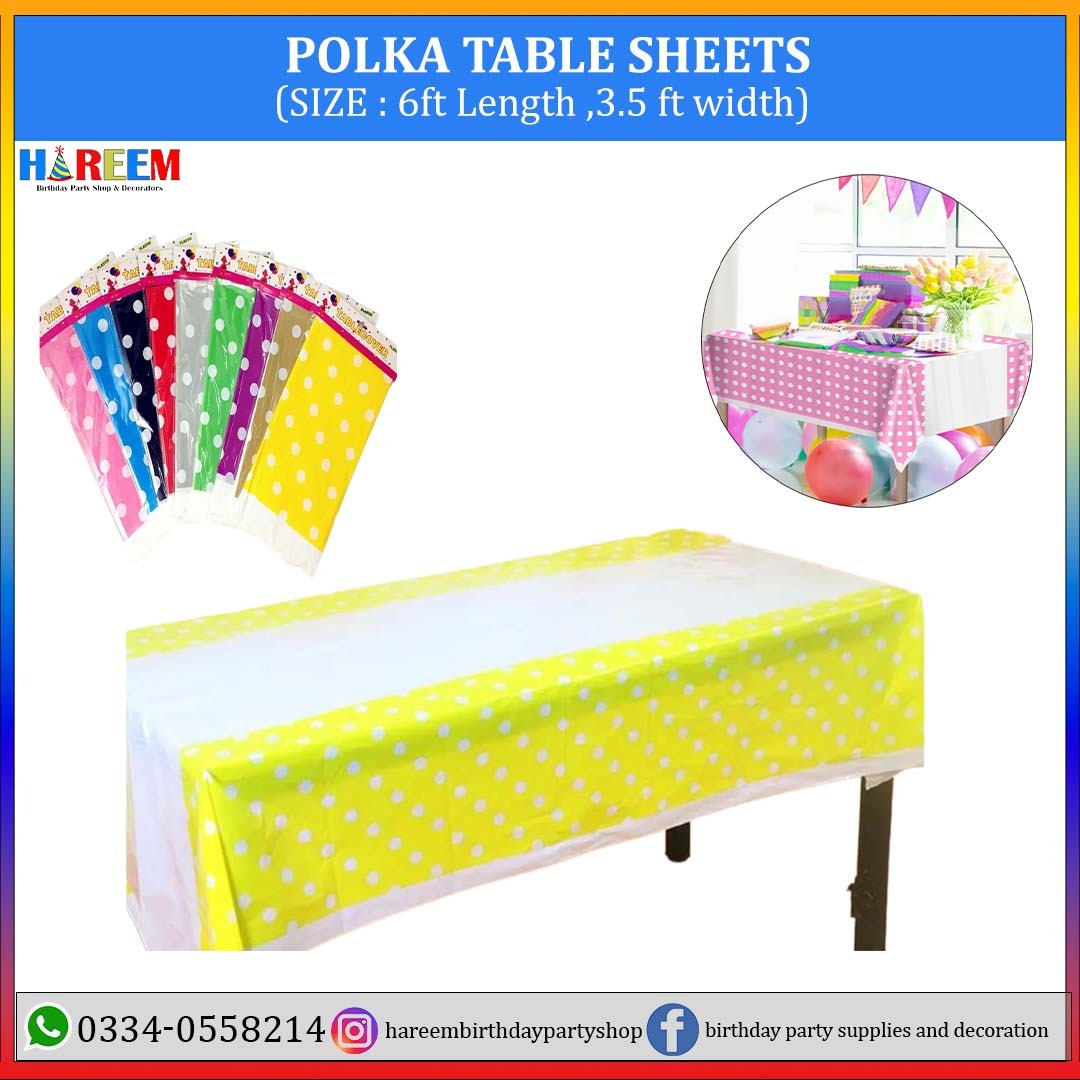 Happy Birthday Polka table cover Sheets