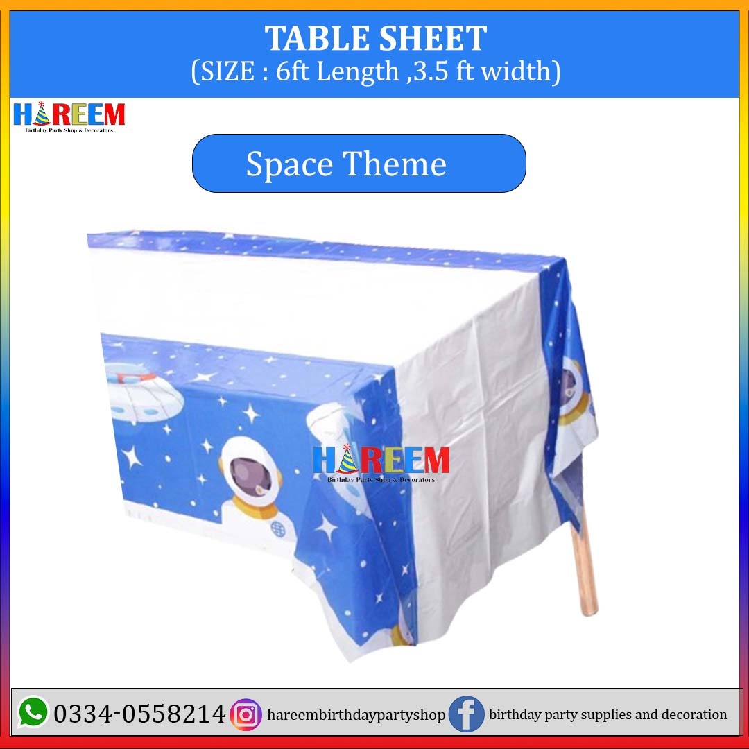 Happy Birthday & Party Character theme table sheet for Boys