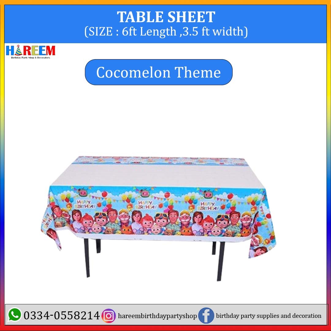 Happy Birthday & Party Character theme table sheet for Boys