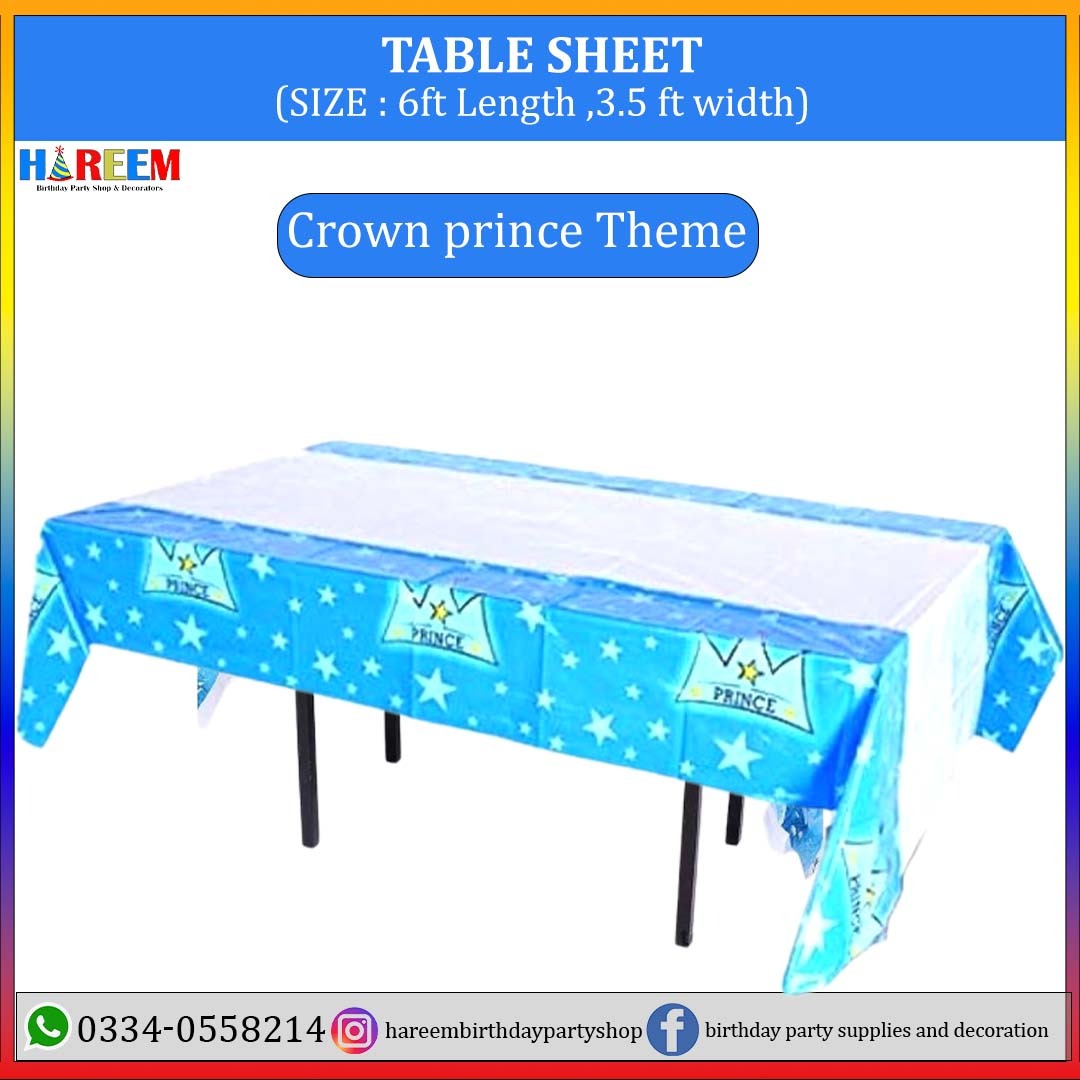 Happy Birthday & Party Character theme table sheet for Boys