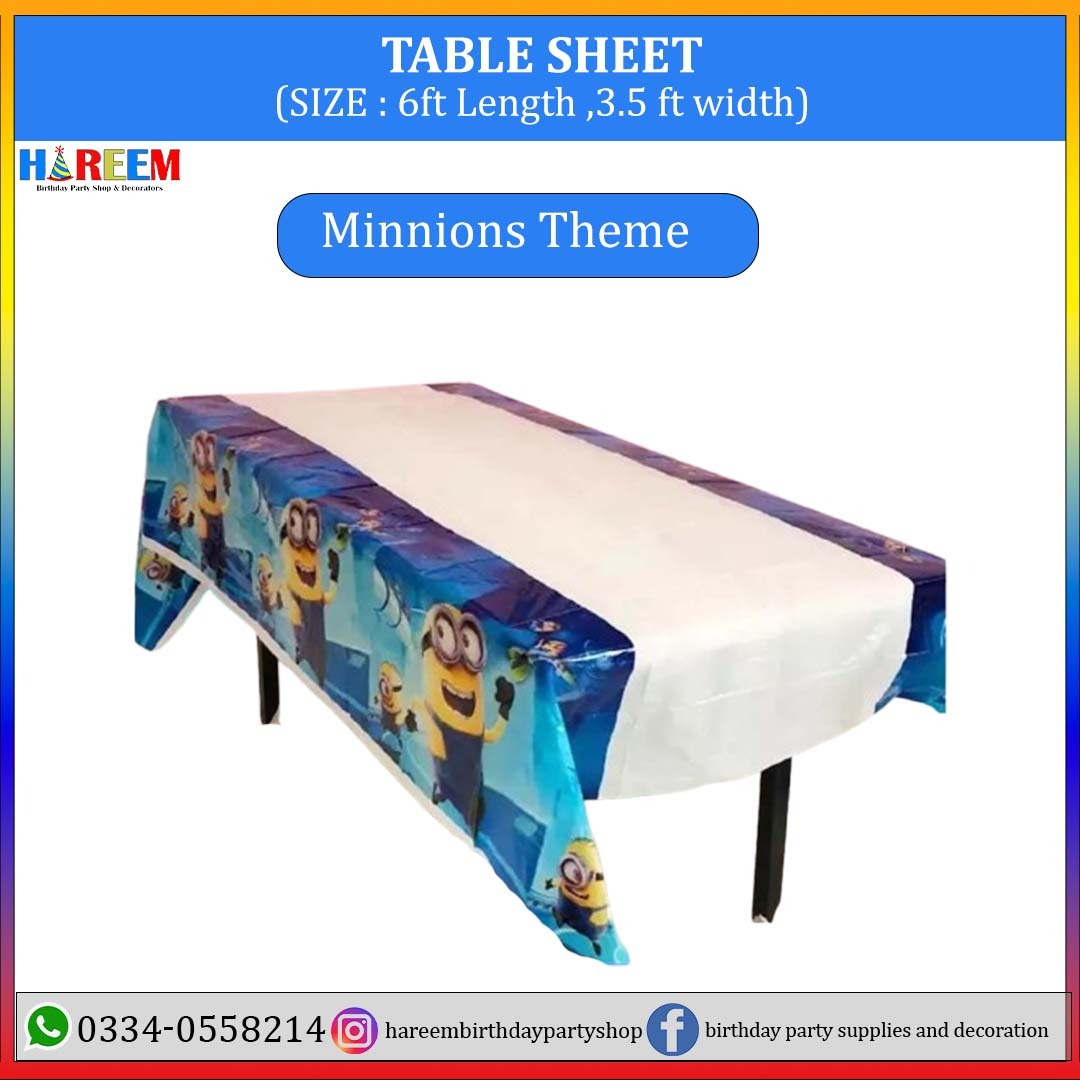 Happy Birthday & Party Character theme table sheet for Boys