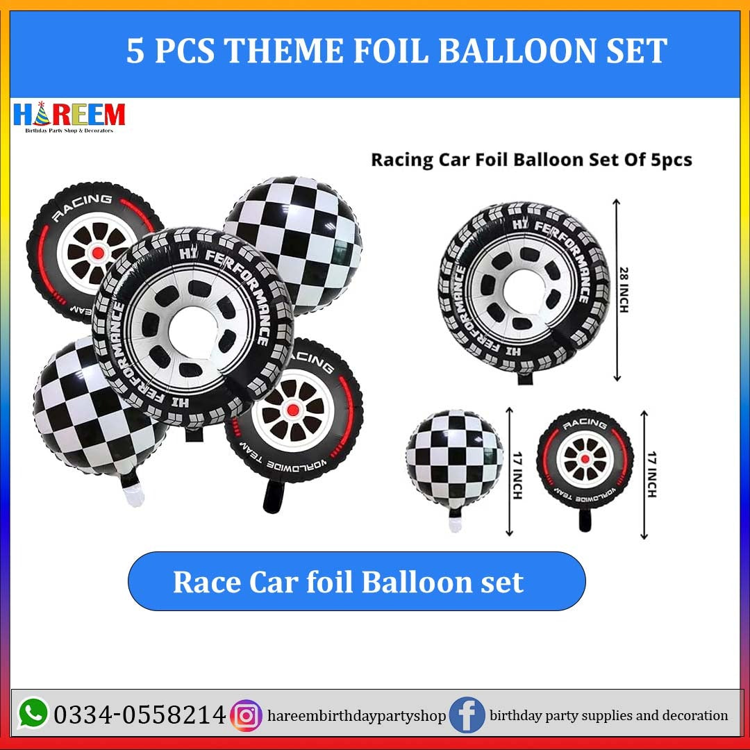 Racing Theme Foil Balloon Set 5 PCs