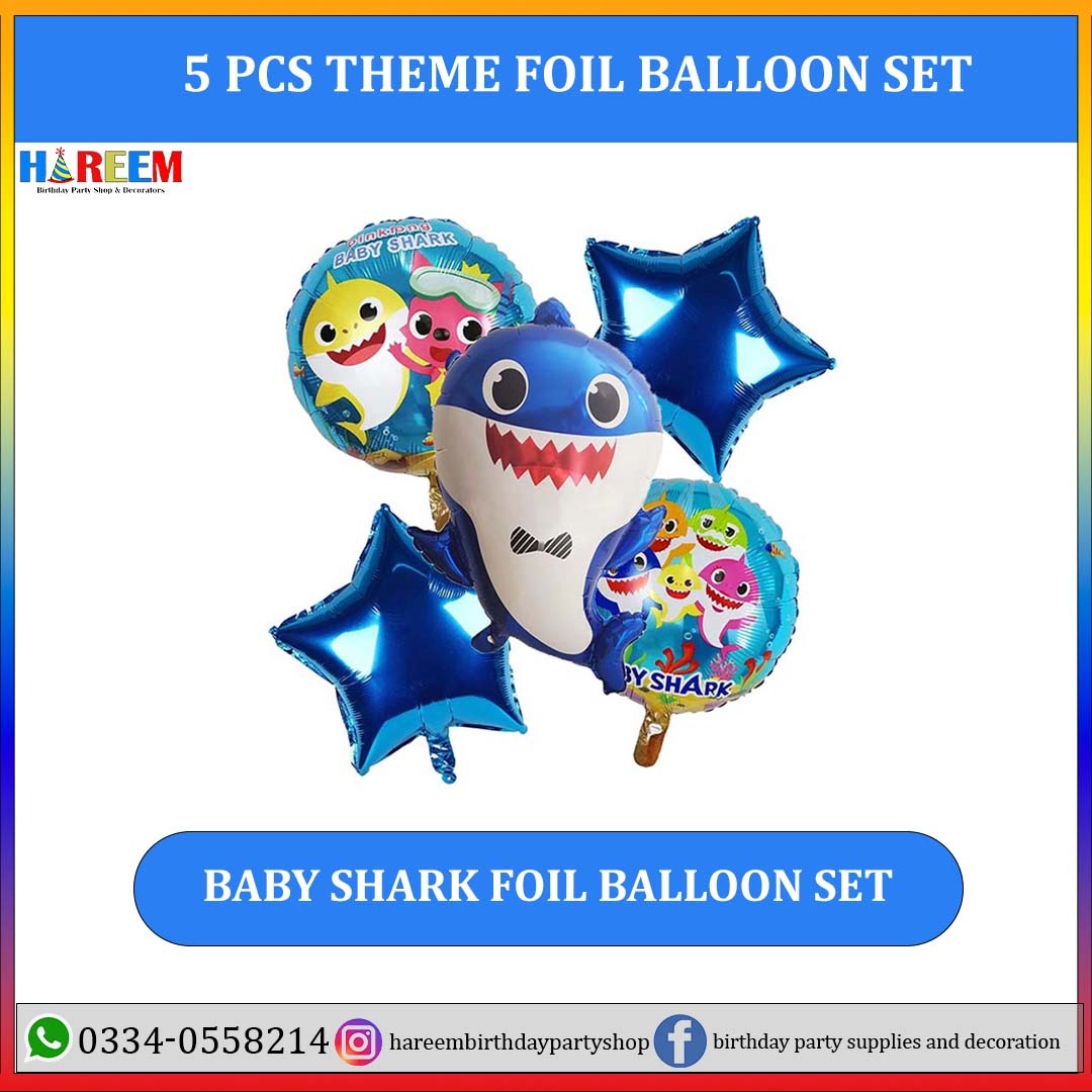Baby Shark Foil Balloon Set for