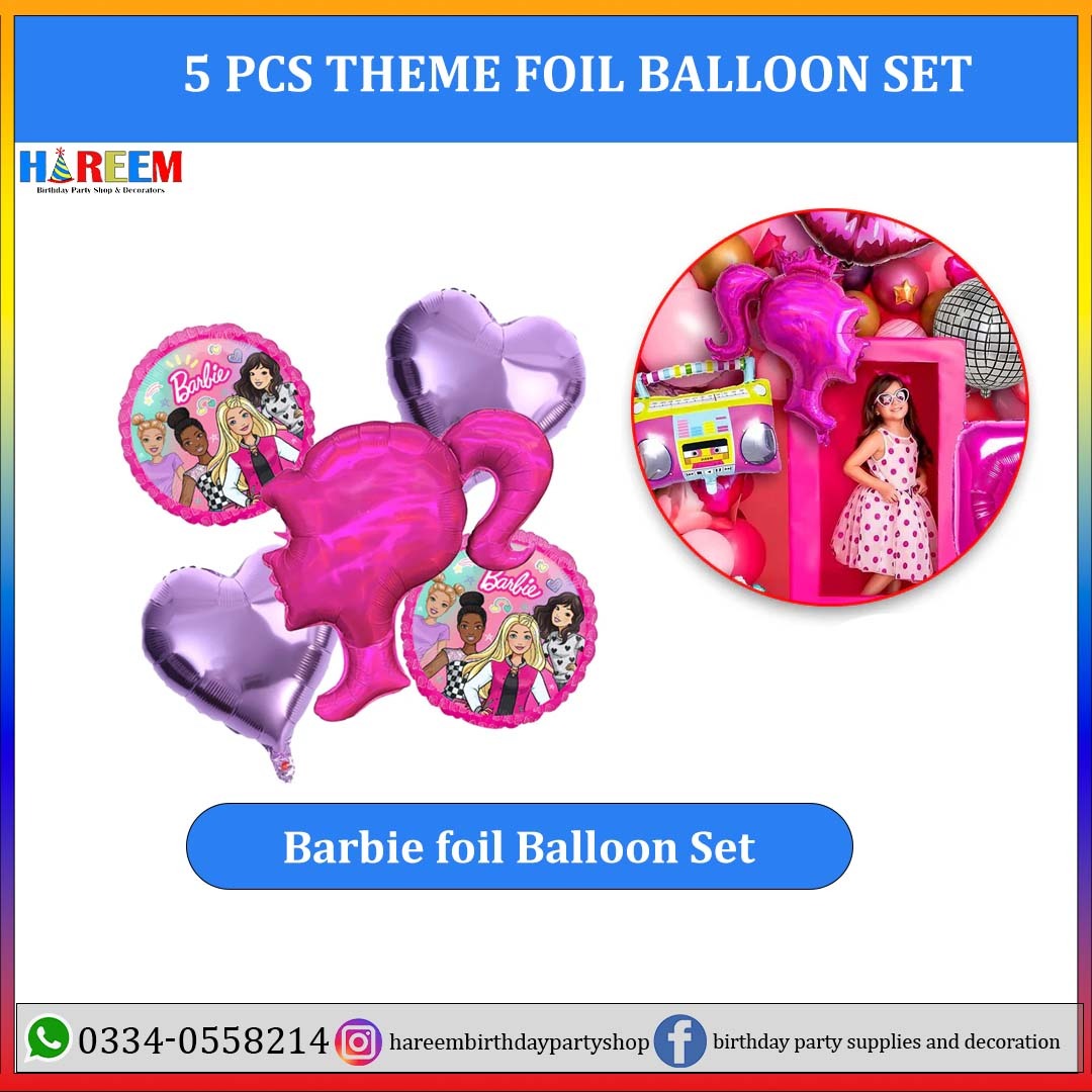 Barbie Foil Balloon Set for Birthday and Party