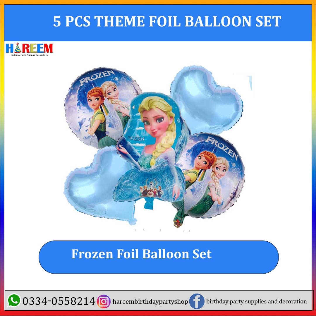 Frozen Theme Foil Balloon Set 5 PCs