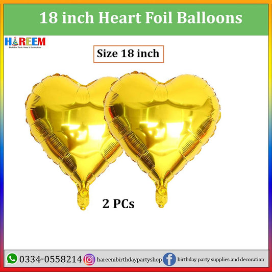 Heart Shape Metallic Foil Balloon for party decoration | 18 inches heart shape foil balloons