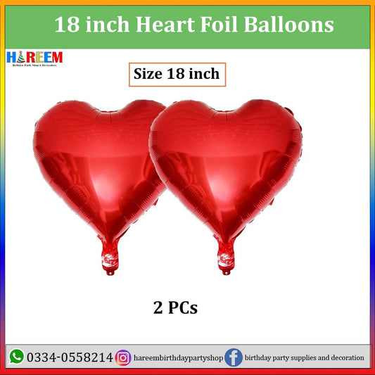 Heart Shape Metallic Foil Balloon for party decoration | 18 inches heart shape foil balloons