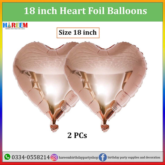 Heart Shape Metallic Foil Balloon for party decoration | 18 inches heart shape foil balloons
