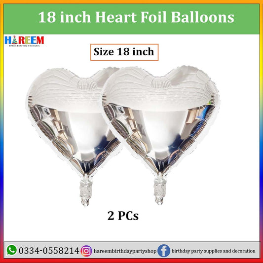 Heart Shape Metallic Foil Balloon for party decoration | 18 inches heart shape foil balloons