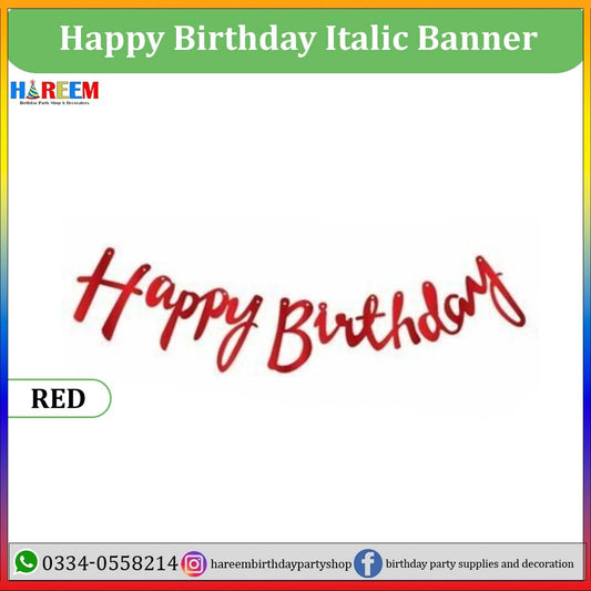 Happy Birthday Italic Banner