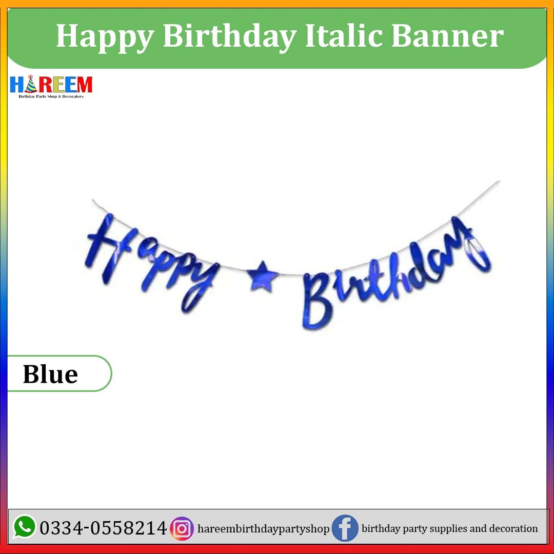 Happy Birthday Italic Banner