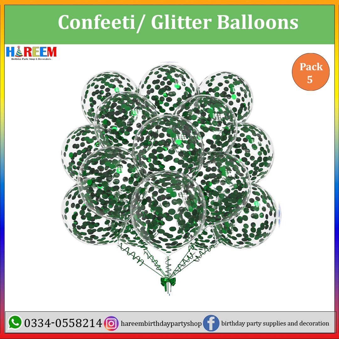 Confetti , Glittered Balloon for Party & Birthday