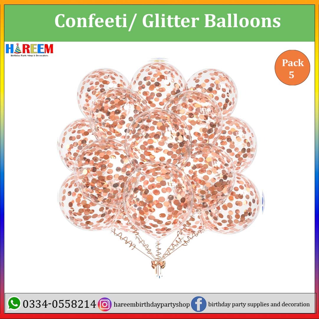 Confetti , Glittered Balloon for Party & Birthday