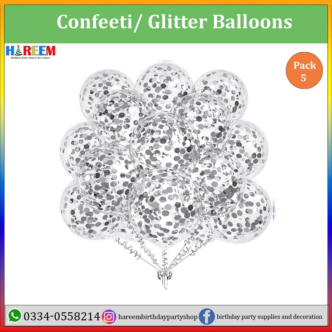 Confetti , Glittered Balloon for Party & Birthday