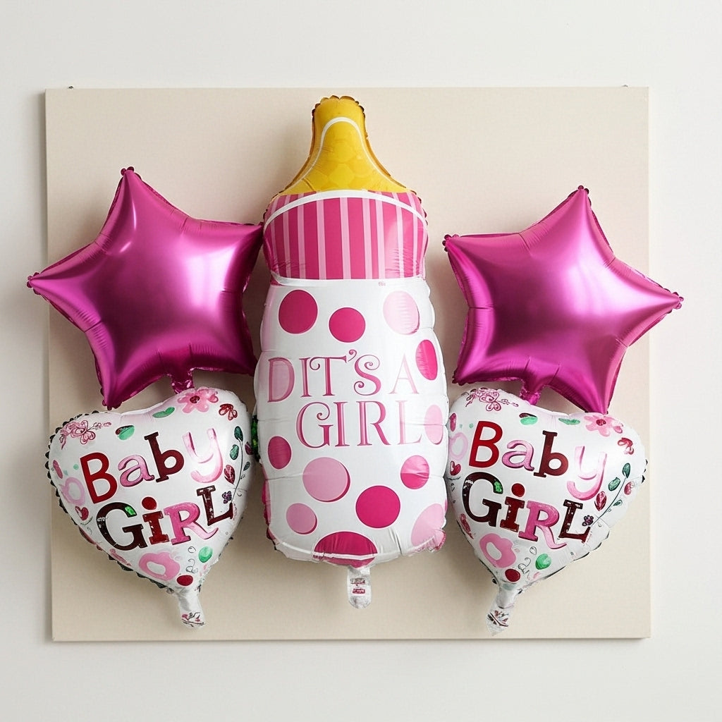 Its a Girl Theme Foil Balloon Set 5 PCs