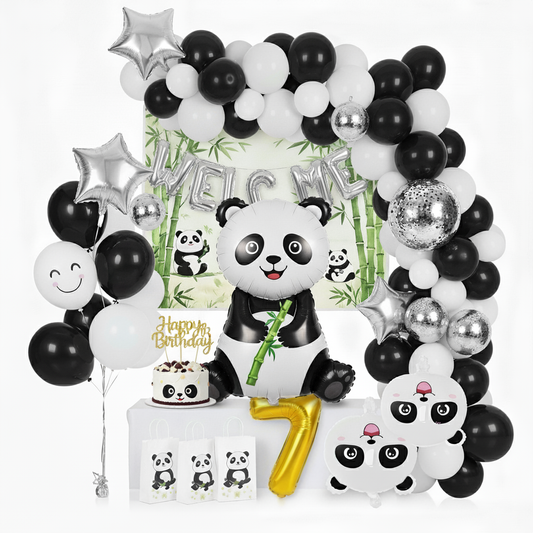 Panda Theme Birthday & Party Decorations, Full Set of Balloons & Items