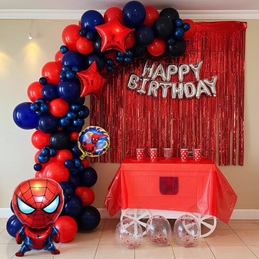 Spiderman Theme Birthday & Party Decorations, Full Set of Balloons & Items