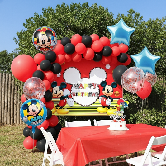 Mickey Mouse Theme Birthday & Party Decorations, Full Set of Balloons & Items